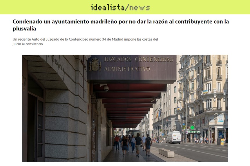 Condenado un ayuntamiento madrileño por no dar la razón al contribuyente con la plusvalía municipal